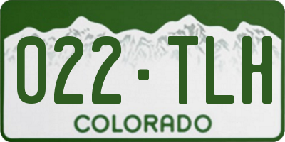 CO license plate 022TLH