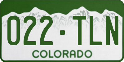CO license plate 022TLN