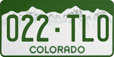 CO license plate 022TLO