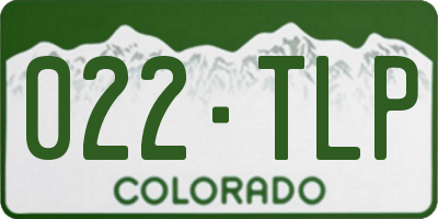 CO license plate 022TLP