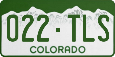 CO license plate 022TLS
