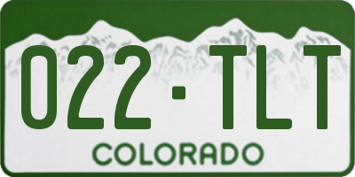 CO license plate 022TLT