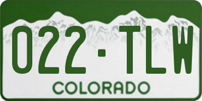 CO license plate 022TLW
