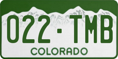 CO license plate 022TMB