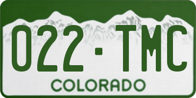 CO license plate 022TMC