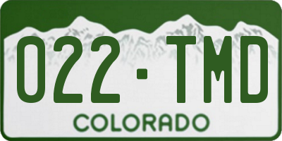 CO license plate 022TMD