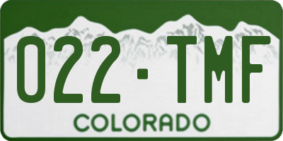 CO license plate 022TMF