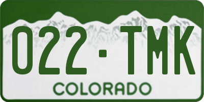 CO license plate 022TMK