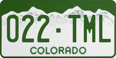 CO license plate 022TML