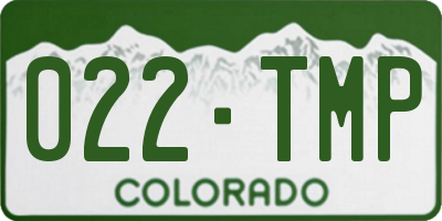 CO license plate 022TMP