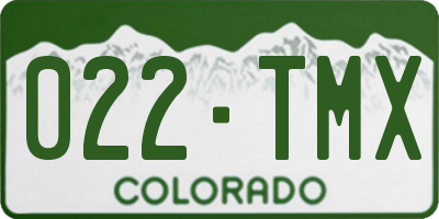 CO license plate 022TMX