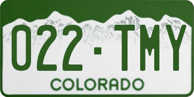 CO license plate 022TMY