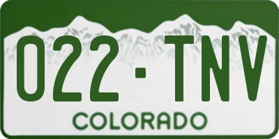CO license plate 022TNV