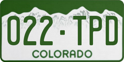 CO license plate 022TPD