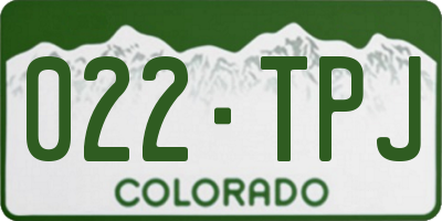 CO license plate 022TPJ
