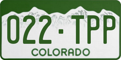 CO license plate 022TPP