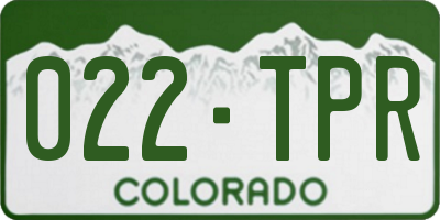 CO license plate 022TPR