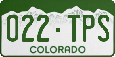 CO license plate 022TPS