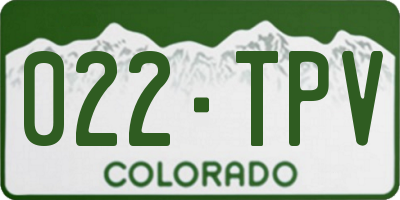 CO license plate 022TPV