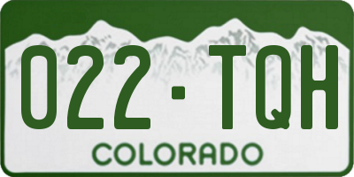 CO license plate 022TQH