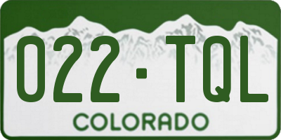 CO license plate 022TQL