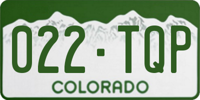 CO license plate 022TQP