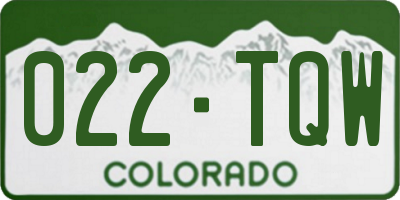 CO license plate 022TQW