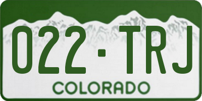 CO license plate 022TRJ