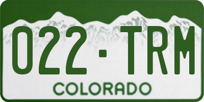 CO license plate 022TRM