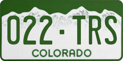 CO license plate 022TRS