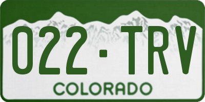 CO license plate 022TRV