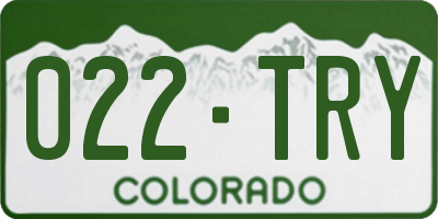 CO license plate 022TRY