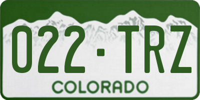 CO license plate 022TRZ