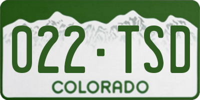 CO license plate 022TSD