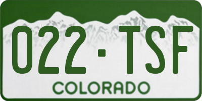 CO license plate 022TSF