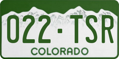 CO license plate 022TSR