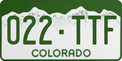 CO license plate 022TTF
