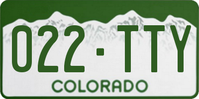 CO license plate 022TTY