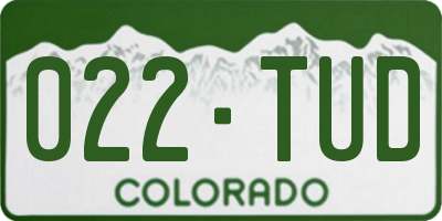 CO license plate 022TUD