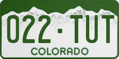 CO license plate 022TUT