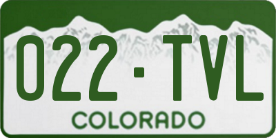 CO license plate 022TVL