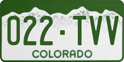 CO license plate 022TVV