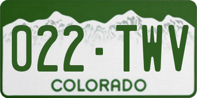 CO license plate 022TWV