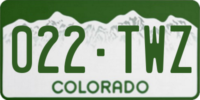 CO license plate 022TWZ
