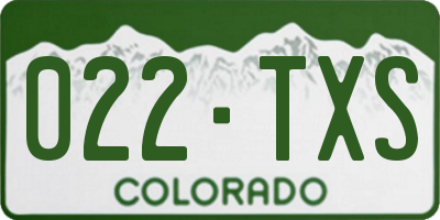 CO license plate 022TXS
