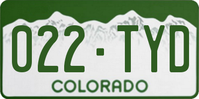 CO license plate 022TYD