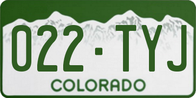 CO license plate 022TYJ