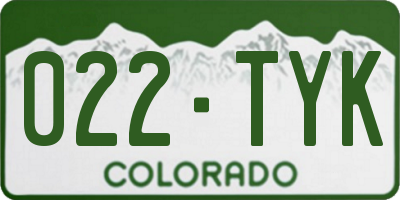CO license plate 022TYK