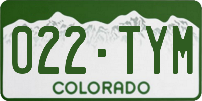 CO license plate 022TYM