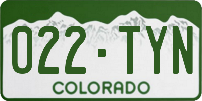 CO license plate 022TYN